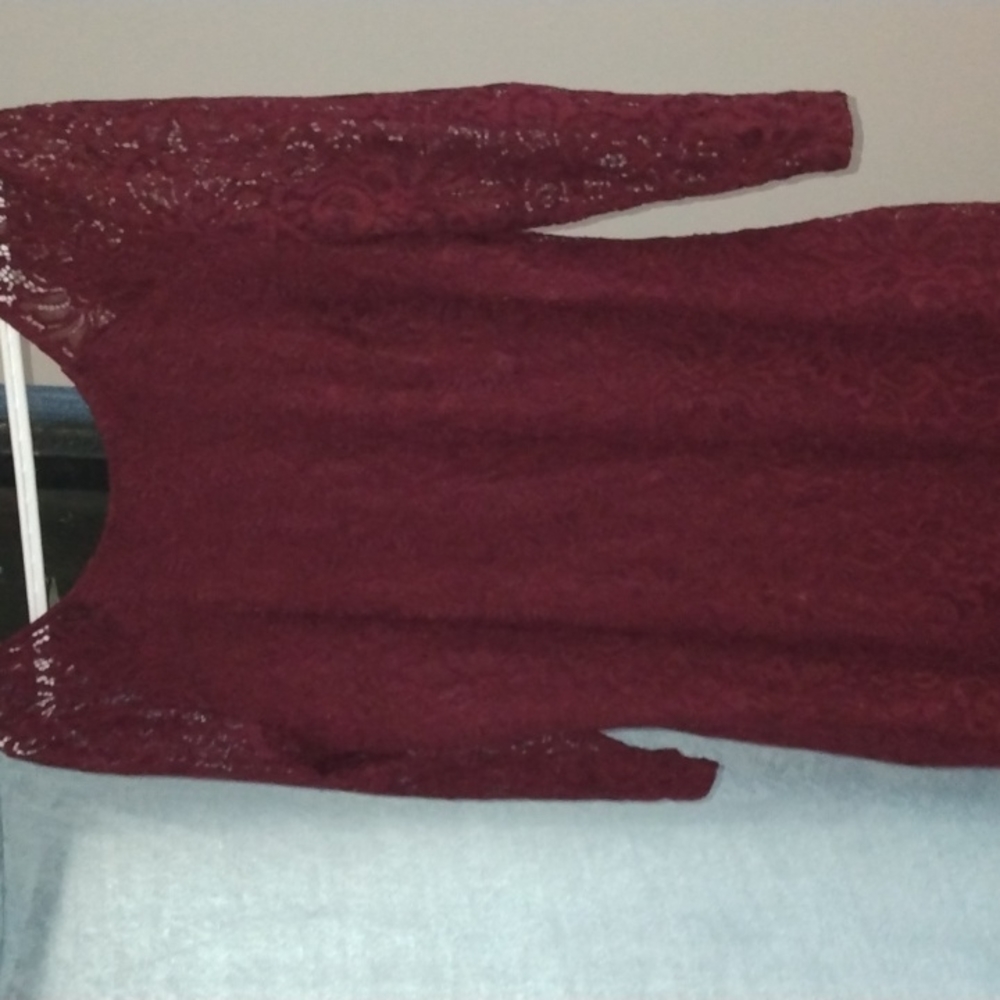 Rock and Shine size 11 Burgundy Red lace bodycon dress used